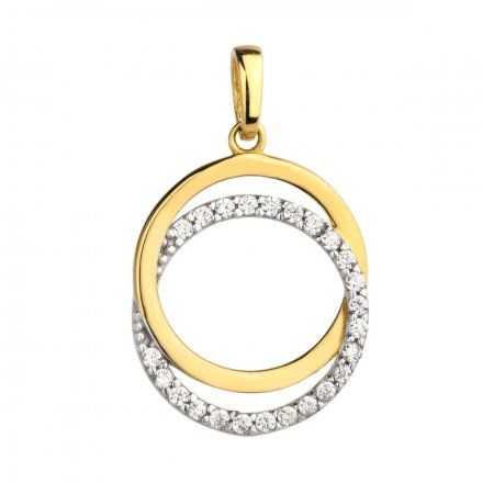 Biżuteria SAXO Zawieszka złote koło z cyrkoniami 6-25-Z00134-0.95