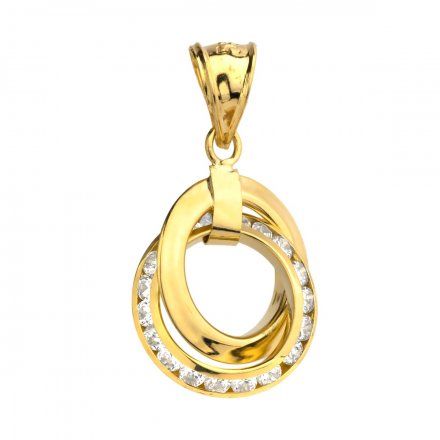 Biżuteria SAXO Zawieszka złote splecione koła z cyrkoniami 6-25-Z00143-0.97