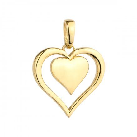 Biżuteria SAXO Zawieszka złota dwukolorowa serce w sercu 6-25-Z00223-2-0.74