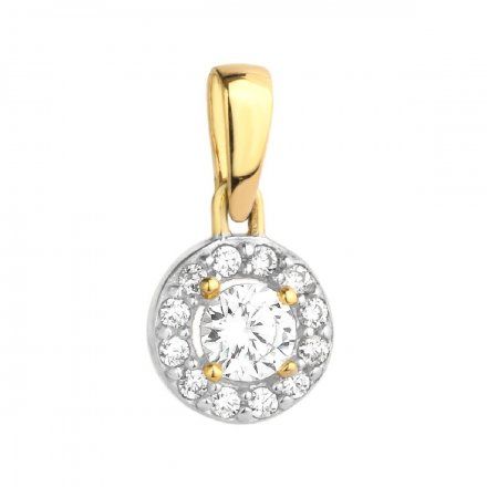 Biżuteria SAXO Zawieszka złota okrągła cyrkoniami 6-25-Z000232-0.56