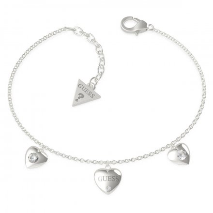 Biżuteria Guess damska bransoletka srebrna serca UBB70037-S