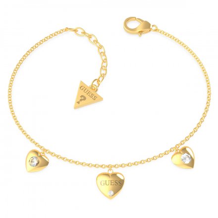 Biżuteria Guess damska bransoletka złota serca UBB70038-S