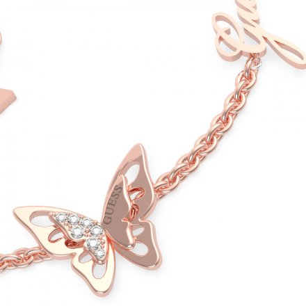 Biżuteria Guess damska bransoletka różowe złoto Fly Away UBB70116-S