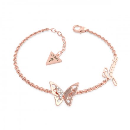 Biżuteria Guess damska bransoletka różowe złoto Fly Away UBB70116-S