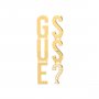Biżuteria Guess kolczyki złote wiszące Los Angeles logo UBE20003