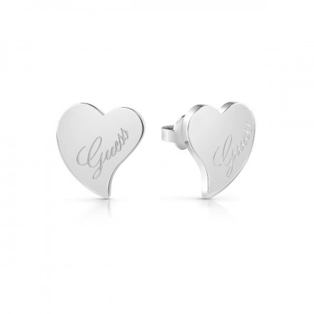 Srebrne kolczyki Guess serca GUESS LOVE UBE28046