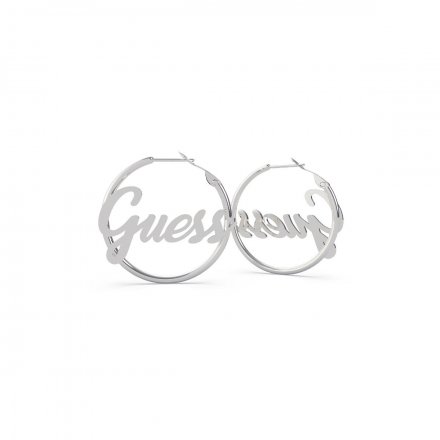 Srebrne kolczyki Guess koła z logo GUESS DREAM&LOVE UBE70130