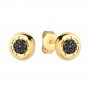 Biżuteria SAXO Kolczyki Złote Ring z czarnymi kamieniami 7-21-K00675-1.24