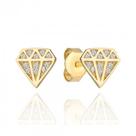 Biżuteria SAXO Kolczyki Złote diamenty z cyrkoniami 7-16-K00224-1.15