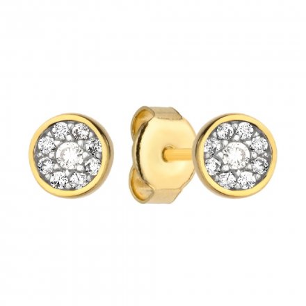 Biżuteria SAXO Kolczyki Złote Ring wypełniony cyrkoniami 7-21-K00672-0.91
