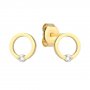 Biżuteria SAXO Kolczyki Złote Ring z cyrkonią 7-25-K00377-0.92