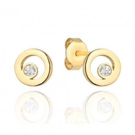 Biżuteria SAXO Kolczyki Złote pr.585 Ring z cyrkonią 7-25-K00530