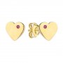 Biżuteria SAXO Kolczyki Złote Serce z różową cyrkonią 7-25-K00597-0.85