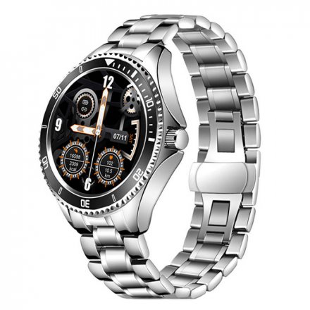 Smartwatch Garett Men Ocean RT srebrno-czarny z bransoletą
