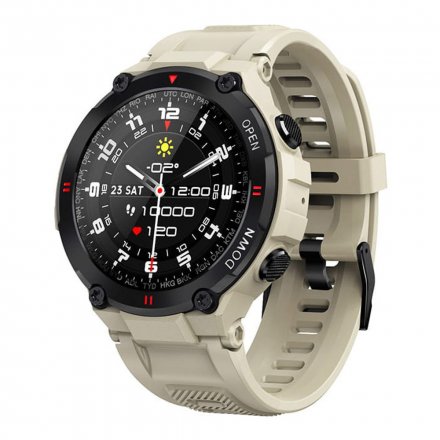 Smartwatch Garett Sport Combat RT beżowy z paskiem 5904238480861
