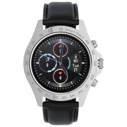 Smartwatch Garett V8 RT srebrno-czarny z paskiem 5904238480687