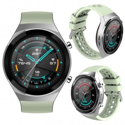 Srebrno-zielony smartwatch męski damski Rubicon RNCE68
