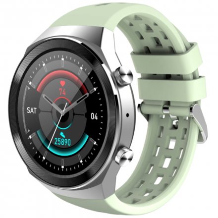 Srebrny smartwatch z funkcją rozmowy Rubicon RNCE68 SMARUB065 Sport Kalorie Kroki Ciśnienie