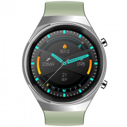 Srebrno-zielony smartwatch męski damski Rubicon RNCE68 SMARUB065