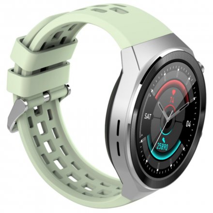 Srebrno-zielony smartwatch męski damski Rubicon RNCE68