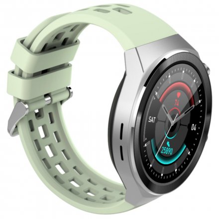 Srebrny smartwatch z funkcją rozmowy Rubicon RNCE68 SMARUB065 Sport Kalorie Kroki Ciśnienie