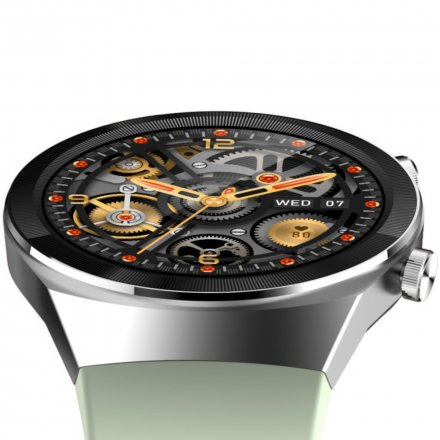 Srebrny smartwatch z funkcją rozmowy Rubicon RNCE68 SMARUB065 Sport Kalorie Kroki Ciśnienie