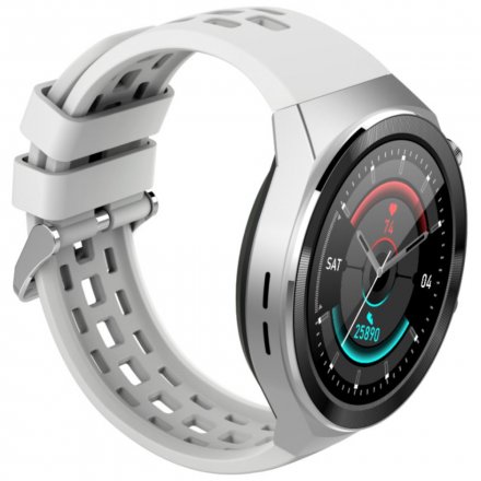 Biały smartwatch z funkcją rozmowy Rubicon RNCE68 SMARUB066 Sport Kalorie Kroki Ciśnienie