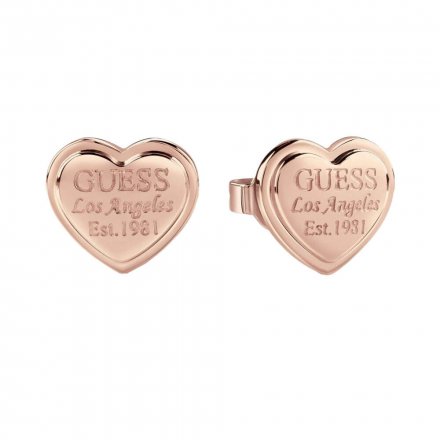 Różowozłote kolczyki Guess serca GUESS FOLLOW MY CHARM UBE28010