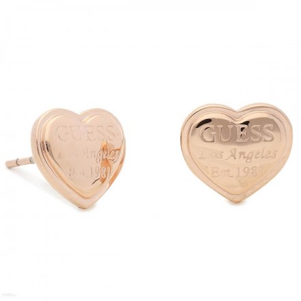 Różowozłote kolczyki Guess serca GUESS FOLLOW MY CHARM UBE28010