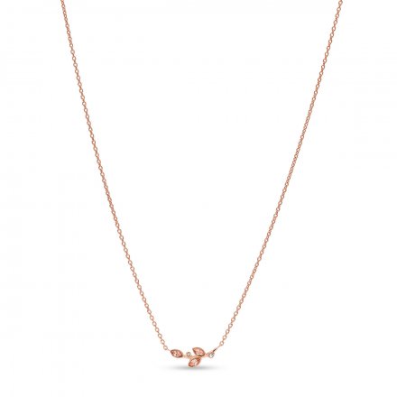 Różowozłoty naszyjnik Fossil listki z kryształkami JF03700791