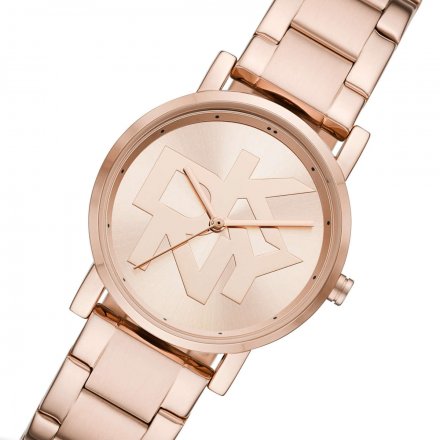 Różowozłoty zegarek damski DKNY Soho z logo NY2958