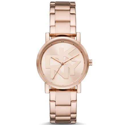 Różowozłoty zegarek damski DKNY Soho z logo NY2958