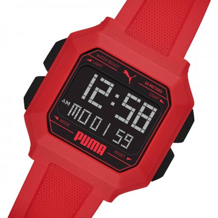 Czerwony zegarek sportowy Puma Remix z wyświetlaczem P5055