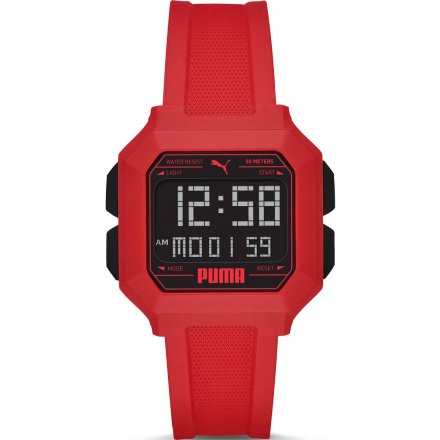 Czerwony zegarek sportowy Puma Remix z wyświetlaczem P5055