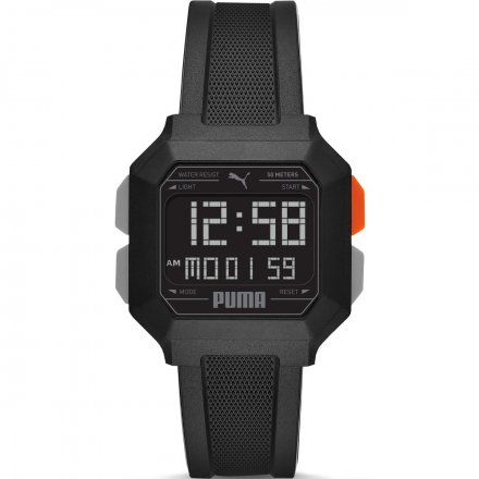 Czarny zegarek cyfrowy Puma Puma Remix z wyświetlaczem P5056