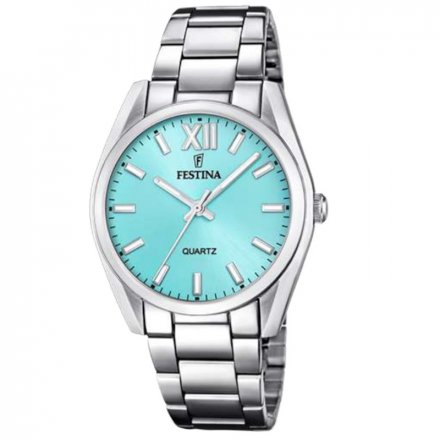 Festina Boyfriend klasyczny zegarek damski z turkusową tarczą 20622-D 