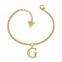 Złota bransoletka Guess z zawieszką litera G UBB70112-S