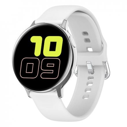 Smartwatch Pacific 24-1 Srebrny z białym paskiem Ciśnienie Tlen Puls Kroki