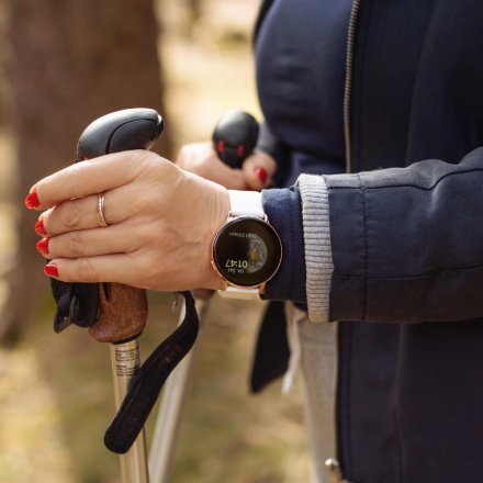 Smartwatch Pacific 24-1 Srebrny z białym paskiem Ciśnienie Tlen Puls Kroki