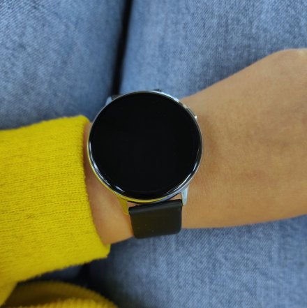 Smartwatch Pacific 24-2 Srebrny z czarnym paskiem Ciśnienie Tlen Puls Kroki