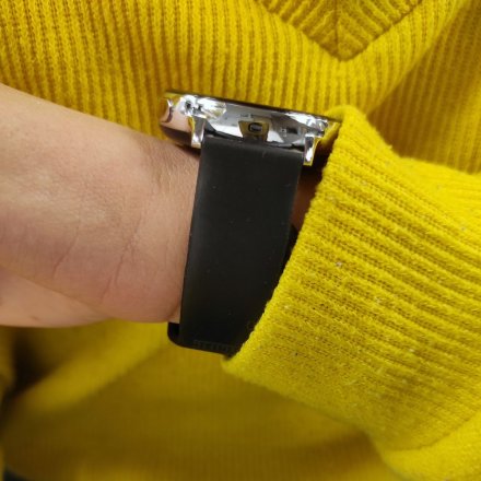 Smartwatch Pacific 24-2 Srebrny z czarnym paskiem Ciśnienie Tlen Puls Kroki