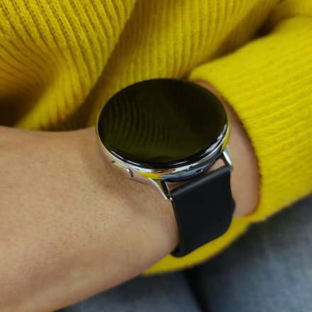 Smartwatch Pacific 24-2 Srebrny z czarnym paskiem Ciśnienie Tlen Puls Kroki