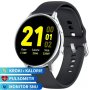 Smartwatch Pacific 24-2 Srebrny z czarnym paskiem Ciśnienie Tlen Puls Kroki