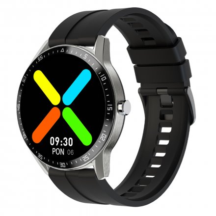 Czarny sportowy smartwatch Tętno Kroki Tryby sportowe G.Rossi SW018-1