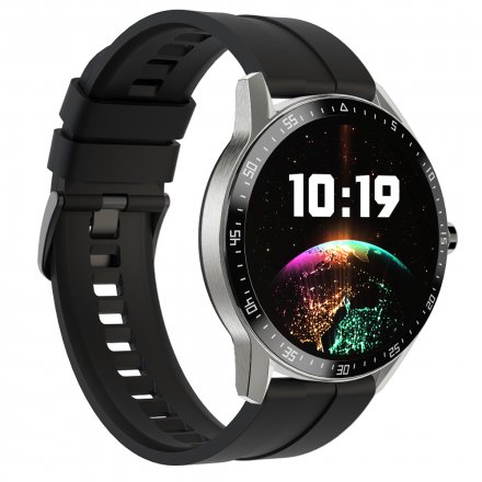 Czarny sportowy smartwatch Tętno Kroki Tryby sportowe G.Rossi SW018-1