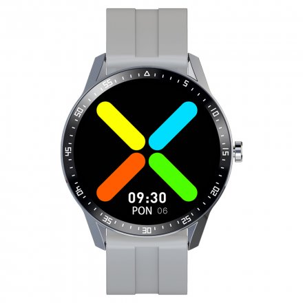 Szary sportowy smartwatch Tętno Kroki Tryby sportowe G.Rossi SW018-2