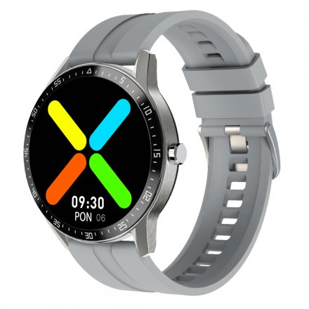 Szary sportowy smartwatch Tętno Kroki Tryby sportowe G.Rossi SW018-2