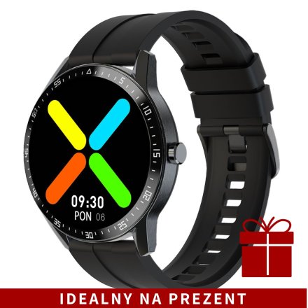 Czarny sportowy smartwatch Tętno Kroki Tryby sportowe G.Rossi  SW018-3