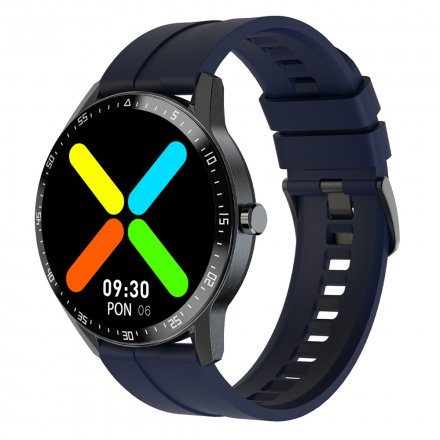 Granatowy sportowy smartwatch Tętno Kroki Tryby sportowe G.Rossi SW018-5