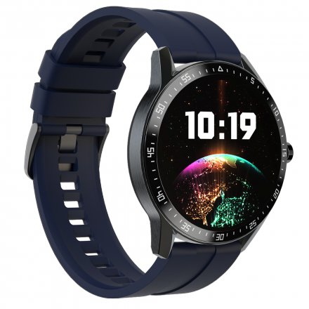 Granatowy sportowy smartwatch Tętno Kroki Tryby sportowe G.Rossi SW018-5